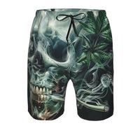 Pantaloncini Skull Marijuana Psychedelic Cannabis Weed | Costume Uomo Mare Moda Pantaloncini da Bagno Per Spiaggia