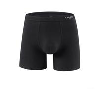 Pantaloncini sportivi da corsa a gamba lunga, in misto cotone, da uomo, traspiranti, stile che fornisce elasticità e comfort (XL, nero)