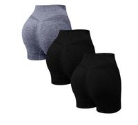 Pantaloncini sportivi da donna, set da 2 pezzi, da palestra, da donna, con scrunch, pantaloni corti da ciclismo, a vita alta, per yoga, fitness, lifting, allenamento addominale, pantaloncini estivi, k