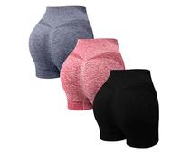 Pantaloncini sportivi da donna, set da 2 pezzi, da palestra, da donna, con scrunch, pantaloni corti da ciclismo, a vita alta, per yoga, fitness, lifting, allenamento addominale, pantaloncini estivi, n