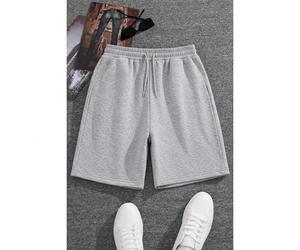 Pantaloncini sportivi da uomo a tinta unita, slim fit, lunghezza 5 pollici, leggeri e elastici, adatti per attività all'aperto come campeggio, jogging, allenamento di basket e gite del fine settimana