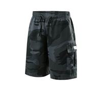 Pantaloncini sportivi da uomo, corti con tasche, pantaloni cargo da uomo, mimetici, corti, elasticizzati, casual, comodi, da spiaggia, leggeri, per il tempo libero, vestibilità ampia, grigio scuro