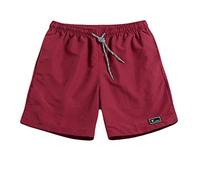 Pantaloncini sportivi da uomo, taglie forti, ad asciugatura rapida, per bodybuilding, leggeri, casual, da spiaggia, ad asciugatura rapida, per allenamento sportivo e palestra, vino, 5XL