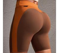 Pantaloncini sportivi minimi con patchwork color tinta unita per dimagrire la vita, comodi e casual per uso quotidiano L,M,S,XLBlocchi di colore,Colore unicoTessuto in maglia