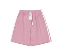 Pantaloncini sportivi per bambini, tinta unita, elastici in vita, pantaloncini sportivi per ragazzi e ragazze, per scuola, palestra, abbigliamento quotidiano con tasca, rosa, 7-8 Anni
