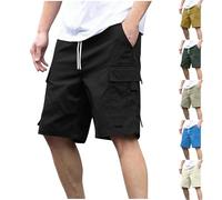 Pantaloncini Sportivi Uomo Pantaloni Corti Tuta Uomo Cargo Shorts Eleganti Completo Running Cargo Shorts Gym Shorts Pantaloncino Corto Cortez Nero Tessuto Tecnico