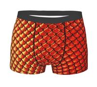 Pantaloncini Stampa Squama di Pesce Rossa Hipster Intimo Maschile Elasticizzato Mutande Uomo Boxer per Sport Uso Quotidiano attività Commerciale L
