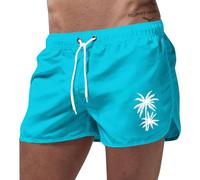 Pantaloncini Stampati con Albero di Cocco in Poliestere, per Uomo, Sportivi, alla Moda, da Spiaggia, per Il Tempo Libero, da Viaggio Pantaloni Corti Firmati