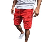 Pantaloncini Trekking Uomo CMP Pantalone Corto Uomo Bermuda da Lavoro Uomo Pantaloni Bermuda Uomo Pantaloni Estivi Uomo Corti Cargo Shorts Pantaloncini Uomo Estivi Cargo (Rosso, XXL)