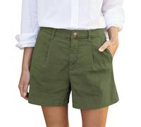 Pantaloncini Twill Elasticizzato Donna Jeans Elasticizzati Estivi Chino Casual Vita Alta Lampo del Giorno Sudorazione