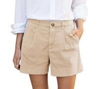 Pantaloncini Twill Elasticizzato Donna Jeans Elasticizzati Estivi Chino Casual Vita Alta Lampo del Giorno Sudorazione