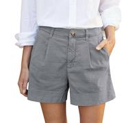 Pantaloncini Twill Elasticizzato Donna Jeans Elasticizzati Estivi Chino Casual Vita Alta Lampo del Giorno Sudorazione