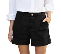 Pantaloncini Twill Elasticizzato Donna Jeans Elasticizzati Estivi Chino Casual Vita Alta Lampo del Giorno Sudorazione