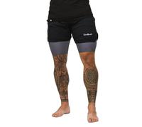 Pantaloncini uomo 2in1 Black-Grey slim con elastico 1 St