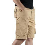 Pantaloncini Uomo,Bermuda Uomo,Overalls con Multi Tascabile e Libero Colore Fashion Men's Solid Summer Men's Scalda Cosce Calcio (Khaki, XXXXXL)