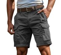 Pantaloncini Uomo Cargo Estivi Bermuda Cargo con Tasche Laterali Pantaloni Corti Slim Fit Multi-Tasche in Cotone Pantaloncini da Lavoro Sportivo Casual Short per Il Tempo Libero Sport Trekking Vacanza