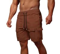 Pantaloncini Uomo Cargo Estivi Pantaloncini da Lavoro con Tasche Laterali Coulisse Vita Elasticizzato Pantaloni Corti Cargo Shorts Pantaloncino Sportivi Leggero Bermuda Cargo Taglie Comode