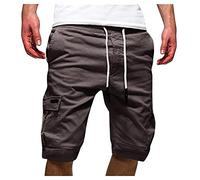 Pantaloncini Uomo Cargo Estivi Pantaloncini da Lavoro con Tasche Laterali Coulisse Vita Elasticizzato Pantaloni Corti Cargo Shorts Pantaloncini Sportivi Leggero Bermuda Cargo Taglie Comode Pantalone