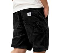 Pantaloncini Uomo Cargo Estivi Pantaloncini Velluto a Coste con Tasche e Coulisse Casual Leggeri Pantaloni Corti da Lavoro Elastico in Vita Bermuda Cargo Sportivi Taglie Forti Shorts Larghi Moda 2026