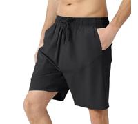 Pantaloncini Uomo Corsa - Pantaloni da Spiaggia Estivi da Uomo Larghi Ad Asciugatura Pantaloni da Cinque Minuti Pantaloni Cinesi di Grandi Pantaloni Casual Pantaloni Ad Asciugatura (Black M)
