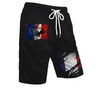 Pantaloncini Uomo Estivi Cotone - Pantaloni Corti da Uomo Pantaloncini Sportivi alla Moda Comodi e Larghi da Uomo con Stampa Francese per la Festa Francese Europea