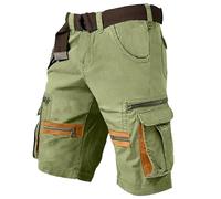 Pantaloncini Uomo Estivi - Pantaloncini Cargo Casual Da Uomo Con Tasche Con Cerniera Comodi Per Il Lavoro Per Attività All'Aperto E Per Tutti I Giorni Leggeri Traspiranti E Dalla Vestibilità Ampia
