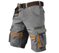 Pantaloncini Uomo Estivi - Pantaloncini Cargo Casual Da Uomo Con Tasche Con Cerniera Comodi Per Il Lavoro Per Attività All'Aperto E Per Tutti I Giorni Leggeri Traspiranti E Dalla Vestibilità Ampia