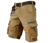Pantaloncini Uomo Estivi - Pantaloncini Cargo Casual Da Uomo Con Tasche Con Cerniera Comodi Per Il Lavoro Per Attività All'Aperto E Per Tutti I Giorni Leggeri Traspiranti E Dalla Vestibilità Ampia
