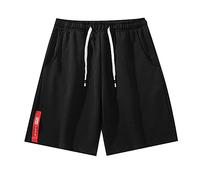 Pantaloncini Uomo Mare - Casual Beach Lace Up Loose Short Sports Pantaloni da Spiaggia da Uomo Multicolori (Black XXXL)