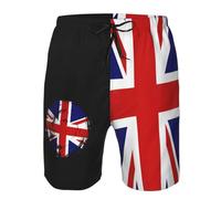 Pantaloncini Vintage Circle Britain British England Flag Calzoncini da Bagno Casual Swim Shorts Elastica Pantaloncino per Campeggio Piscina All'Aperto L