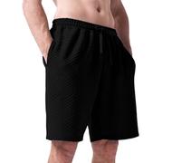 Pantaloncino Uomo Sportivo - Casual da Uomo per L'Uso Quotidiano Comodi Ed Eleganti per La Primavera E L'Estate con Elastico in Vita Perfettamente Abbinato per Una vestibilità Ottimale per (Black XL)