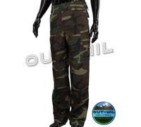 Pantalone Americano "US BDU" in cotone RipStop Stone Washed Verde Nero Mimetico
