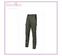 U-Power Guapo, Pantaloni da Lavoro in Cotone Stretch, con Multitasche Frontali e Laterali, Comodi Pantaloni Cargo, con Bottone Frontale, Elastico in Vita (Dark Green_L)