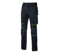 PANTALONE ATOM DA LAVORO NERO/GIALLO CON PROTEZIONE PER LE GINOCCHIA U POWER