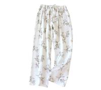 Pantalone Comodo Donna Cotone, Pantaloni Donne Larghi a Vita Alta con Tasche Pigiama Classico Stampato alla Moda Leggero Homewear per Casa Casual Uscire Party Quotidiane Offerte Lampo