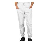 Pantalone Cuoco Medico Unisex Ibiza Bianco con Elastico - ISACCO - Infermiere