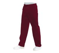 Pantalone Cuoco Unisex con Elastico Bordeaux in Misto Cotone - ISACCO - Medico