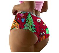 Pantalone da donna divertenti Babbo Natale Intimo Slip di Natale Motivo natalizio String Comodo Intimo natalizio Natale Regali per donne, M