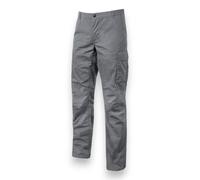 Pantalone da lavoro grigio effetto consumato delave con tasche multiple tessuto elasticizzato rinforzato slim fit