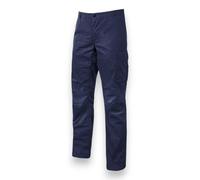 Pantalone da lavoro slim fit in cotone elasticizzato con tasche multiple e rinforzi ginocchia blu desteint