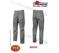 PANTALONE DA LAVORO UPOWER U-POWER BALTIC GRIGIO BLU ELASTICIZZATO COTONE SLIMFI