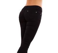 Pantalone donna da Lavoro elasticizzati morbido Nero strass nuovi taglie comode