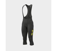Pantalone invernale ciclismo ALE' 3/4 SOLID WINTER nero-giallo fluo 2025