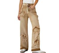 Pantalone Jeans da Bambina Ragazza in Tinta Unita Elastica Pantaloni lavati Grandi Ragazze Casual per attività all'Aria Aperta Baggy Y2k Adolescenti dai 9 ai 16 Anni