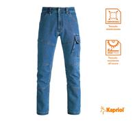 Pantalone Jeans Lavoro Kapriol Nimes Super Resistente Confortevole SlimFit Cargo