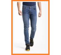 Pantalone Jeans Uomo da Lavoro Denim Elasticizzati 5 Tasche Blu Slim Fit 52 54
