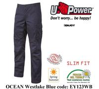 Pantalone lavoro tela di cotone elasticizzato ESTIVO OCEAN U-POWER WESTLAKE BLUE