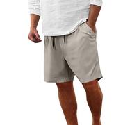 Pantalone Lino Uomo Elegante Bermuda Estivi Comodo Vestibilità Larga Pantalone Corto Cotone Mare Regular Fit Pantaloni Corti In Vita Traspirante Eleganti Shorts Da Spiaggia Casual Jogging Ampia