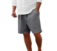 Pantalone Lino Uomo Elegante Bermuda Estivi Comodo Vestibilità Larga Pantalone Corto Cotone Mare Regular Fit Pantaloni Corti In Vita Traspirante Eleganti Shorts Da Spiaggia Casual Jogging Ampia