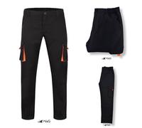 PANTALONE MULTITASCHE LAVORO CARGO FLUO LINE VISIBILITA' COTONE LEGGERO COMODO